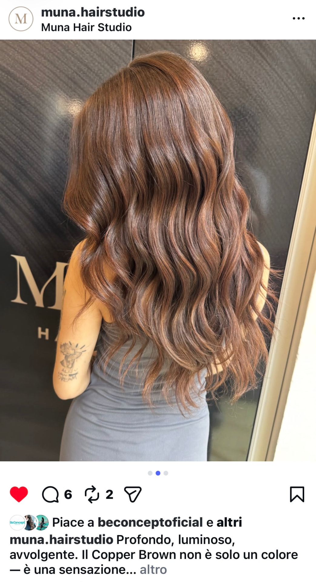 Copper Brown movimento · Muna Hair Studio
