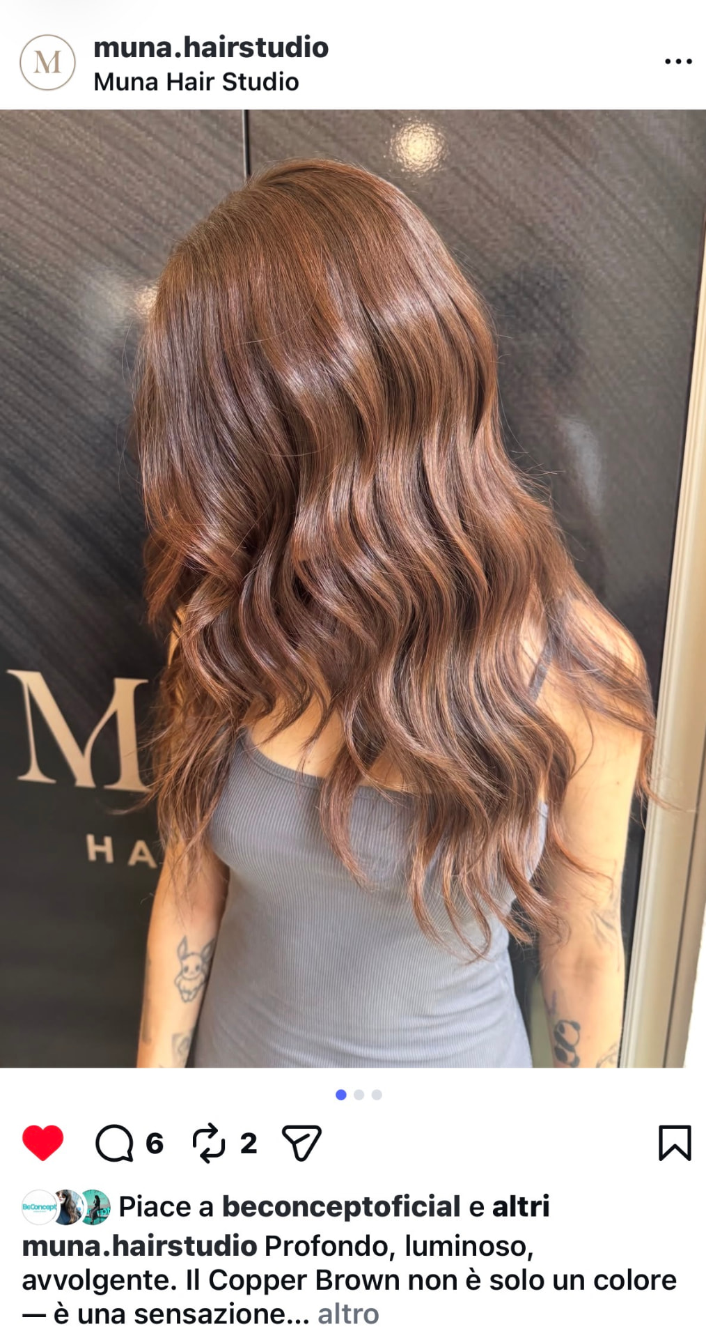 Copper Brown onde luminose · Muna Hair Studio